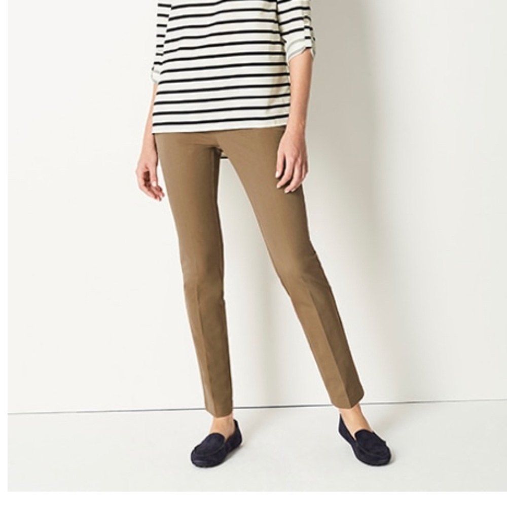 NWT J. Jill Tan Pants Size 10P Slimming Side Zip Ankle Length Precision Stretch